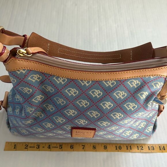 Dooney & Bourke Signature Fabric Shoulder East/West Slouch Handbag - Picture 8 of 16